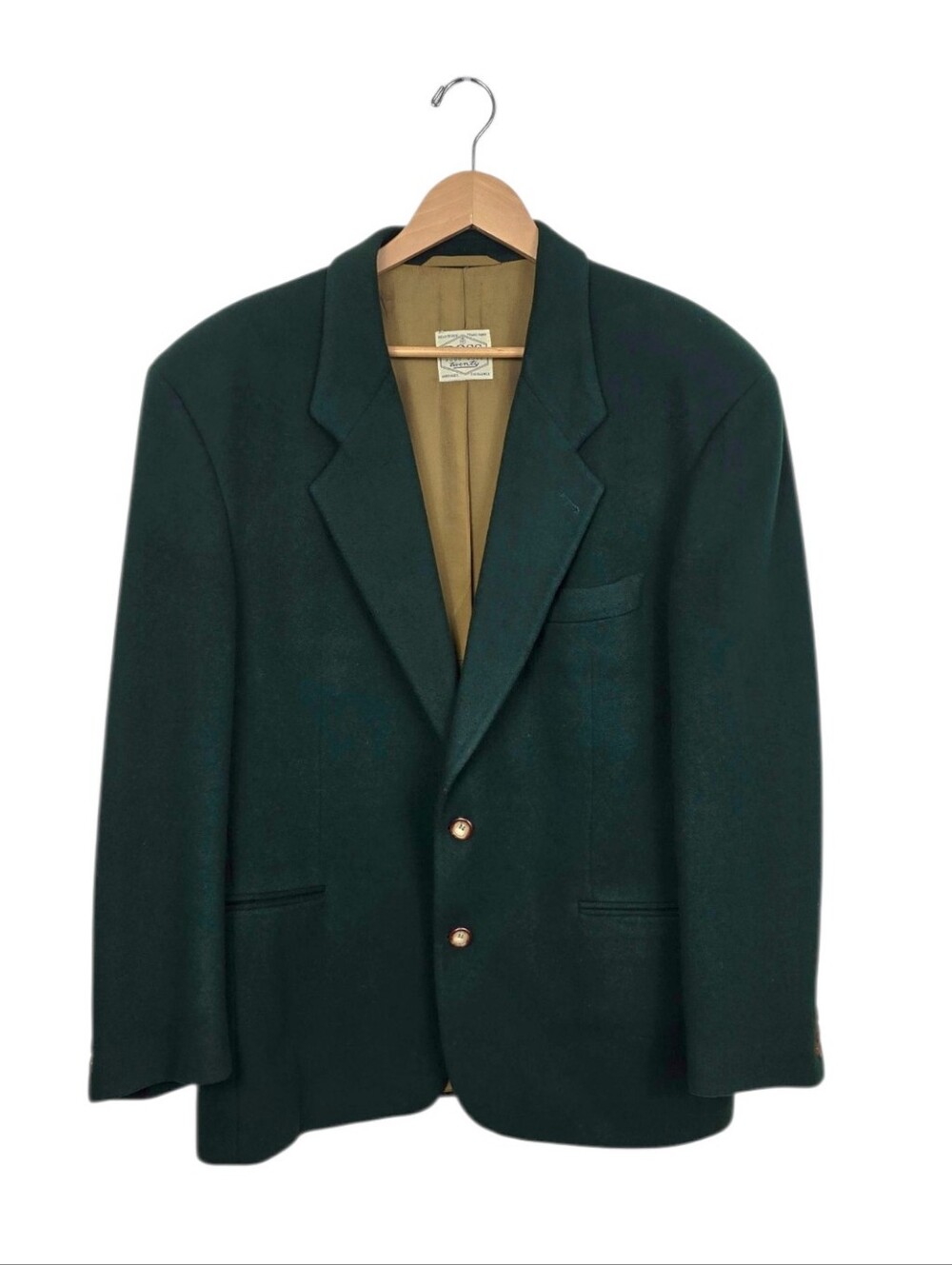 Vintage Hugo Boss Gentry Forest Green Cashmere Wool Blazer 42L Made Germany EU52